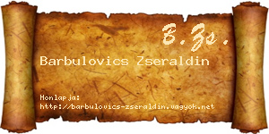 Barbulovics Zseraldin névjegykártya
